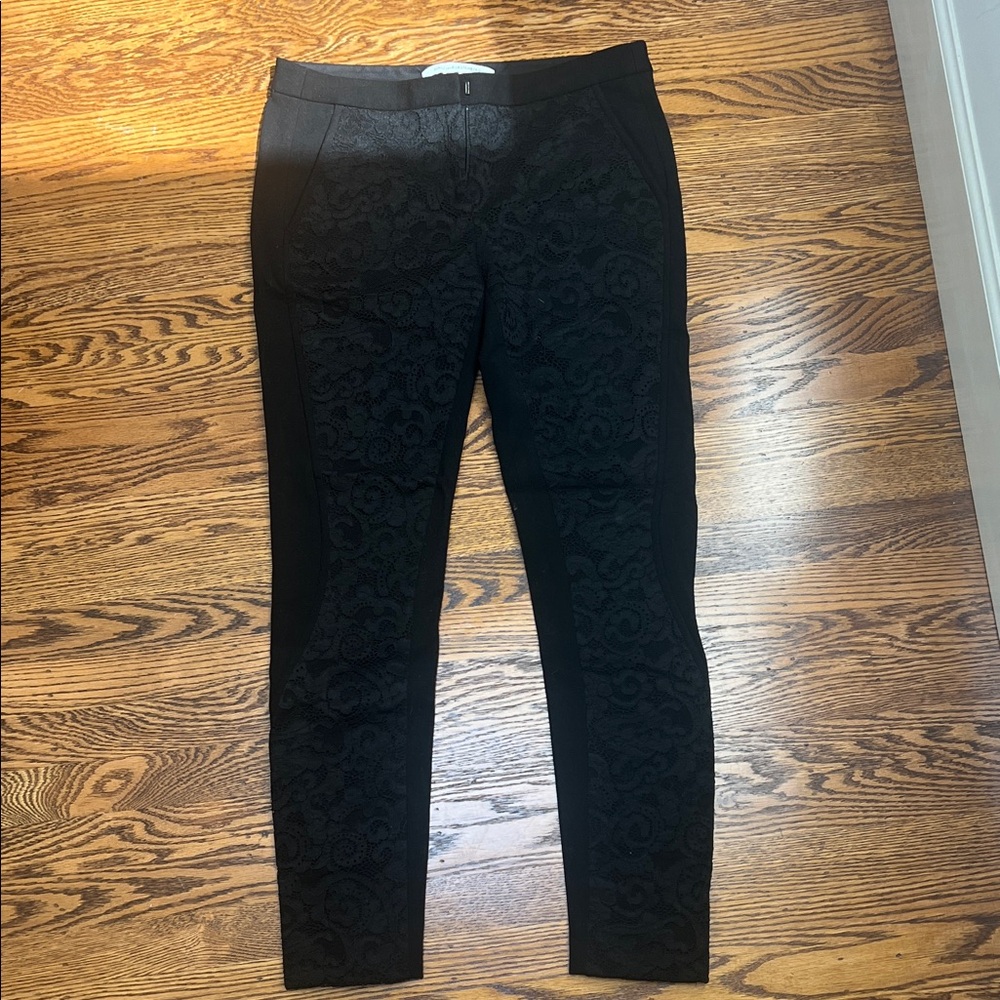 Diane Von Furstenverg Black Lace Slim Fit Pants